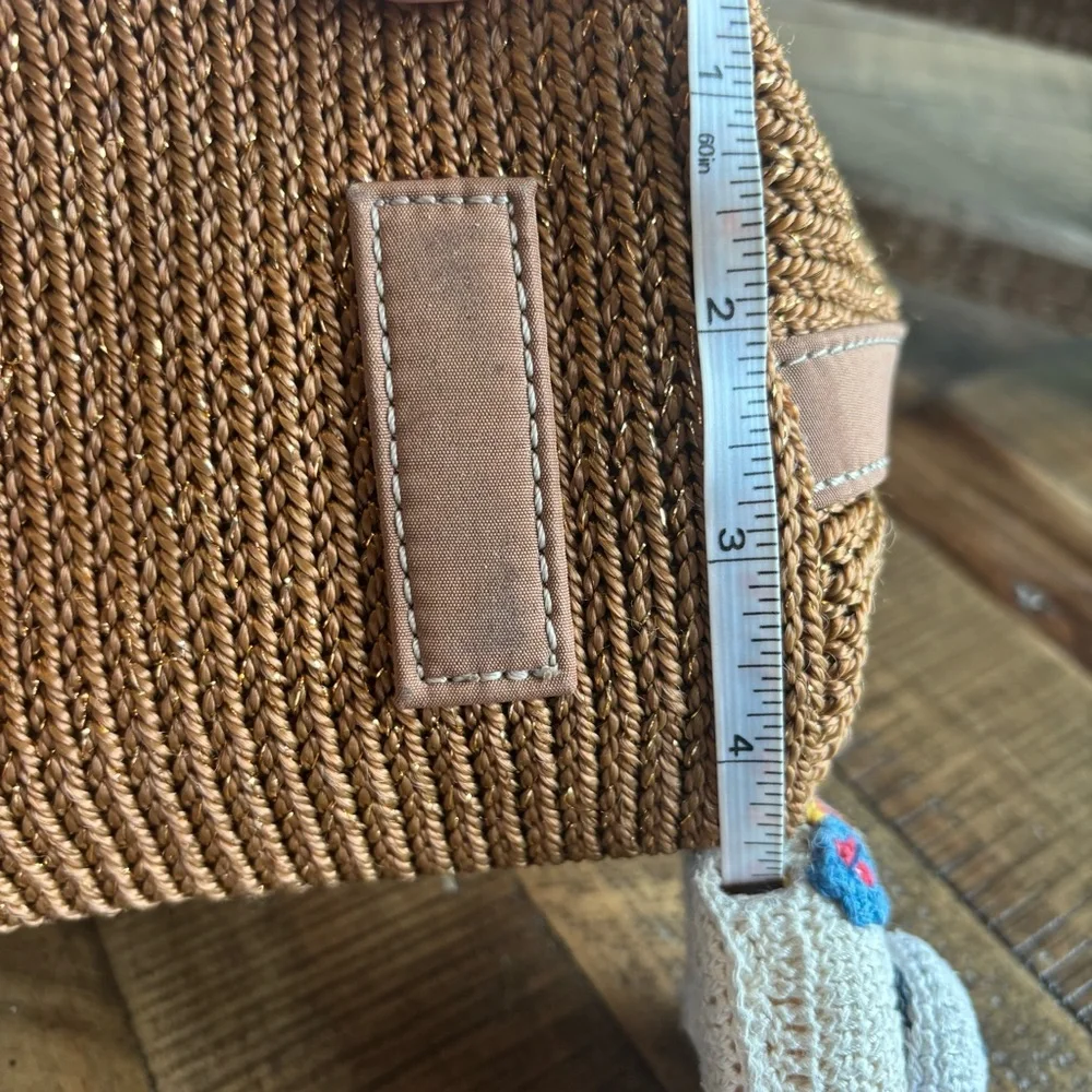 Gorgeous THE SAK Brown & Gold Threads Woven HOBO Shoulder Bag - Picture 10 of 13
